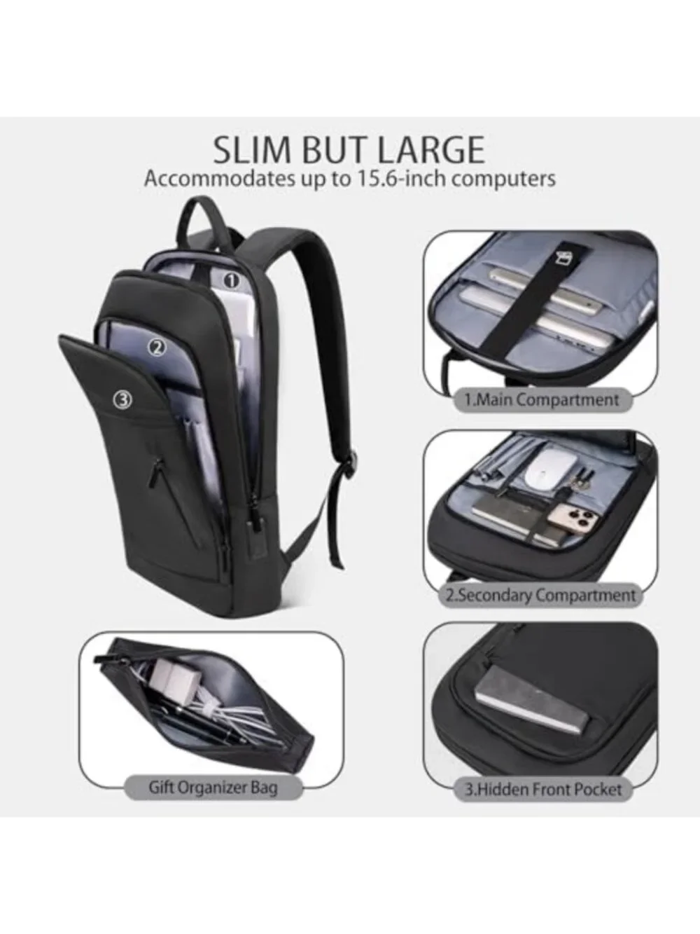 Lightweight Laptop Backpack for Men, 15.6